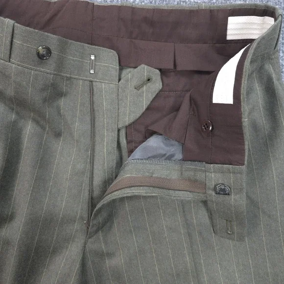 Daryl James Suit Mens 40 32x31 Green Pinstripe 2 Piece Bespoke Custom NFL Player